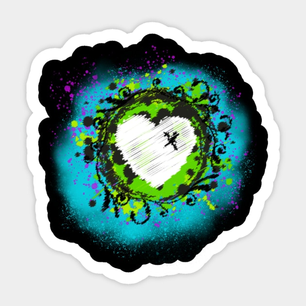 ABSTRACT LUV HEART CITY DESIGN Sticker by The C.O.B. Store